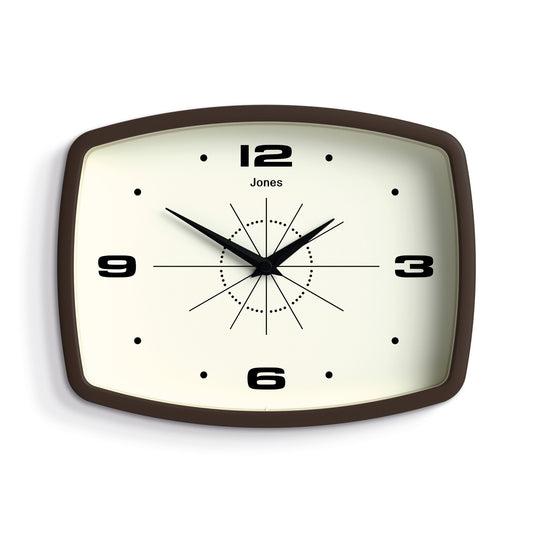 Jones Movie wall clock in mocha brown 25cm