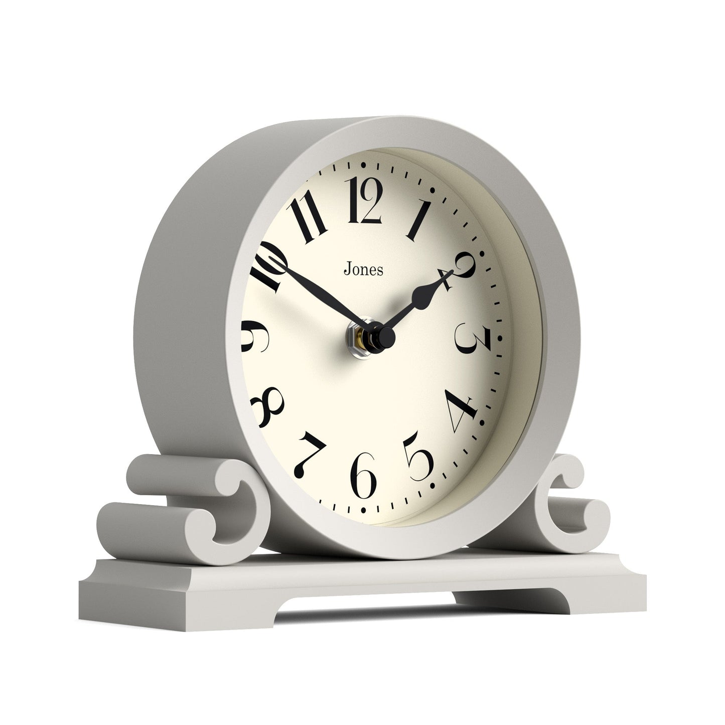 Jones Saloon mantel clock in cloud grey